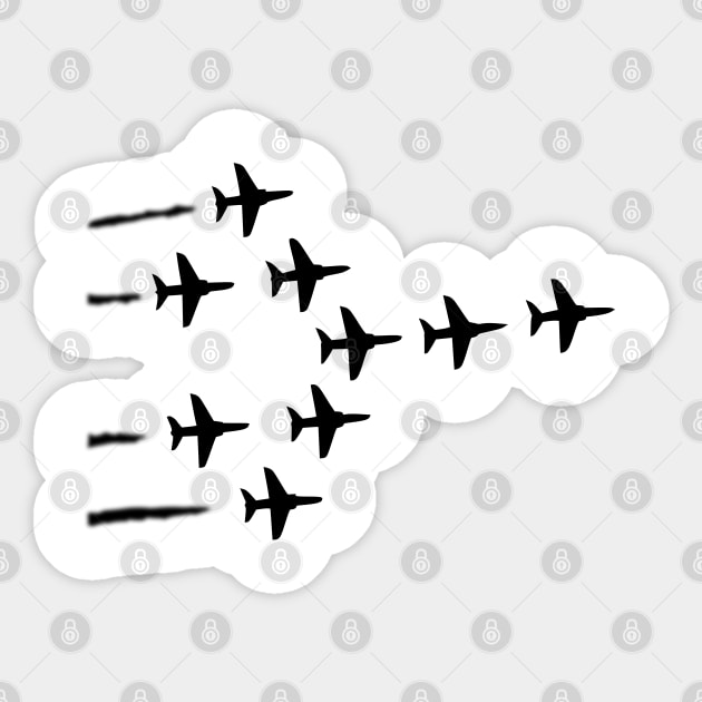 Flying Formation ( Jet Fighters / Military) Sticker by Jetmike